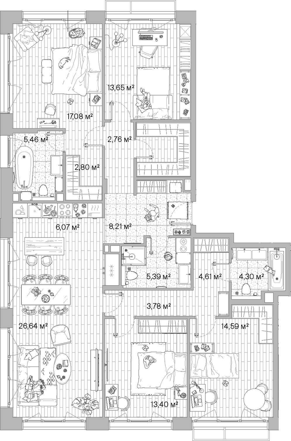 4+ комнаты, 133.65 м², 10/10 этаж, ЖК «МЫС»