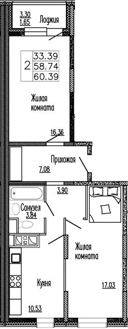 2-комн. Клевер