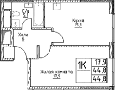 1-комн. Наметкин Тауэр