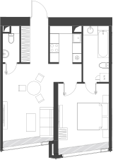 Студия, 54.22 м², 40/85 этаж, ЖК «Дом Дау»