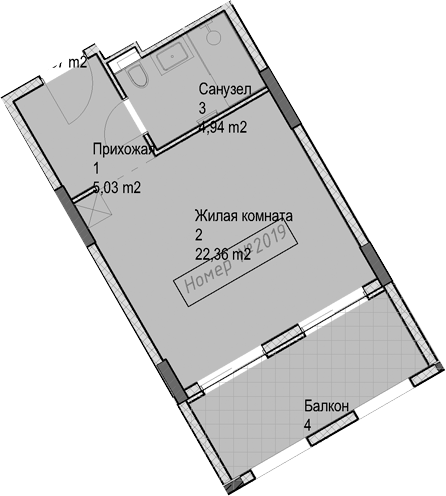 Студия квартира, 32.3 м² в ЖК Гостиничный комплекс Николай 1 — фото 2