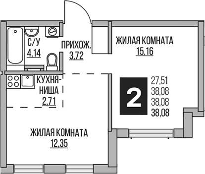 2-комн. Гранель Аникеевский