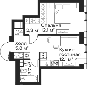 2-комн. Сити Бэй