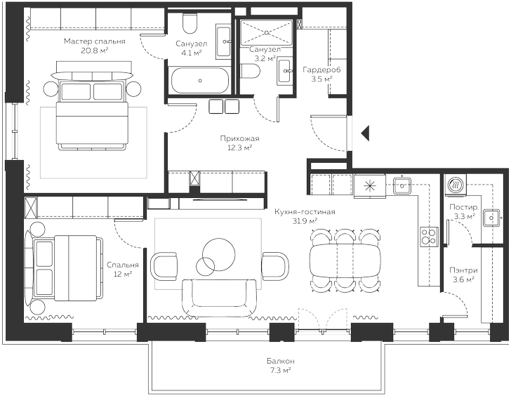 3-комн. River Residences