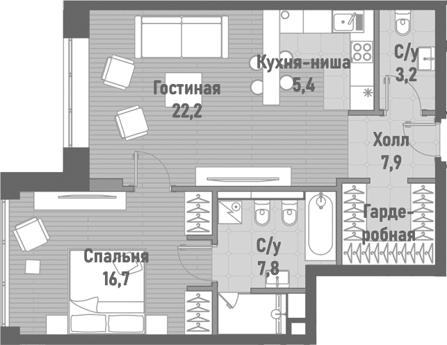 2-комн. Ренессанс