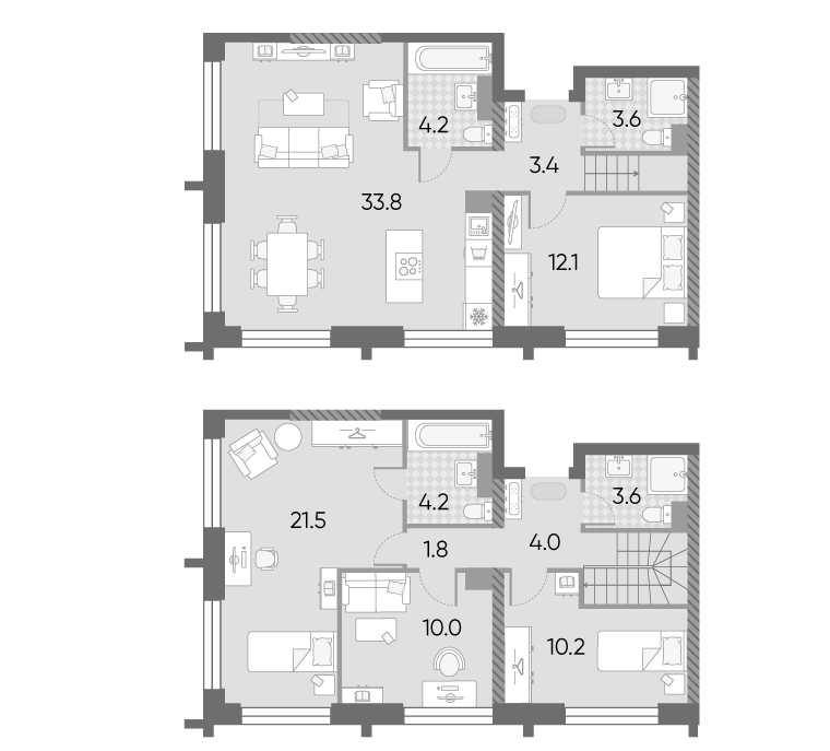 4+ комнаты, 112.4 м², 42/43 этаж, ЖК «ЗилАрт»