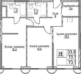 3-комн. Наметкин Тауэр