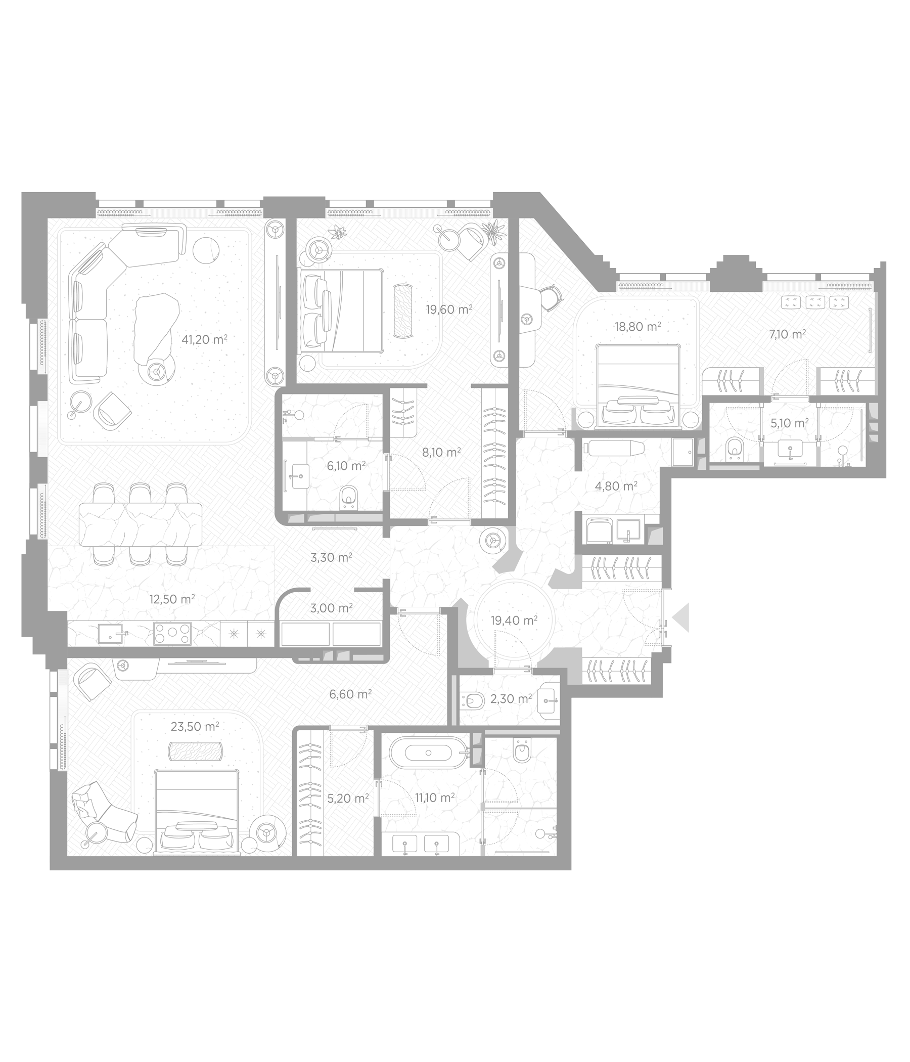 3-комн., 197.7 м², 3/7 этаж, ЖК «Николь»