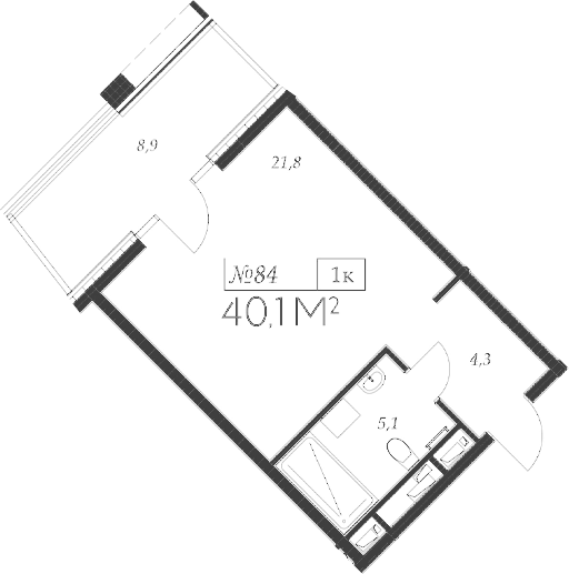 Студия квартира, 31.2 м² в ЖК Морелло — фото 2
