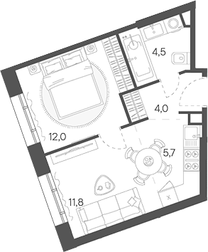 2-комн., 38 м², 9/31 этаж, ЖК «Родина Переделкино»