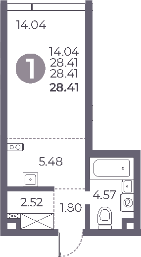 Студия, 28.41 м², 5/27 этаж, ЖК «Мневники от Гранель»