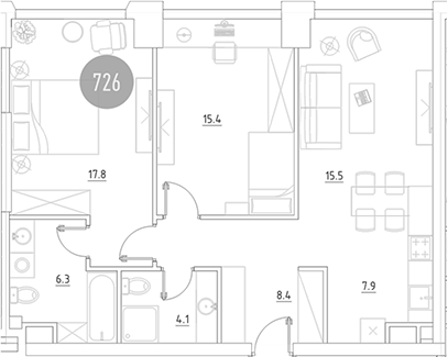 3-комн., 75.3 м², 2/29 этаж, ЖК «ВЭРИ на Ботанической»