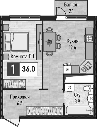 1-комн. Живописный