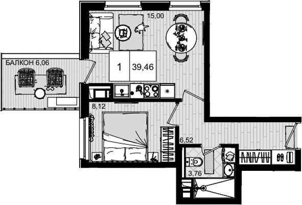 Продается 2-комн. квартира, 33.4 м²