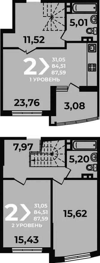 3-комн. квартира, 84.51 м² в ЖК Аксиома — фото 2