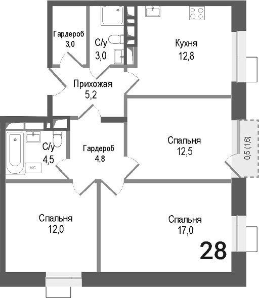3-комн. Киноквартал