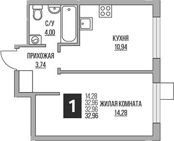 2-комн. Гранель Притяжение Сити