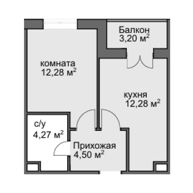 1-комн. квартира, 30.33 м² в ЖК Центральный двор — фото 2