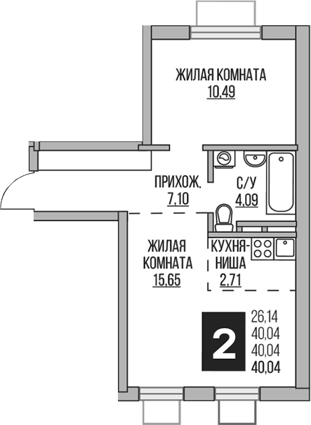 2-комн. Гранель Аникеевский