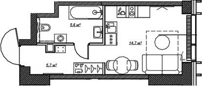 Студия, 26 м², 6/59 этаж, ЖК «Веер»