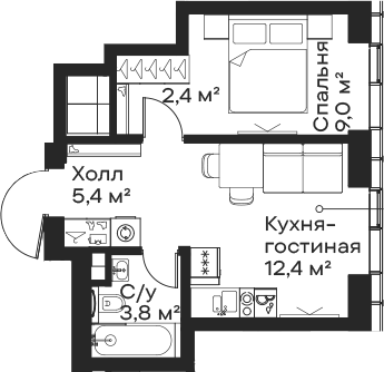 2-комн. Сити Бэй
