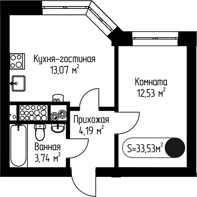 1-комн. Мечта-квартал Любовь