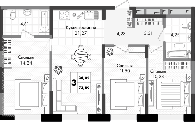 4-комн. Зеленая территория