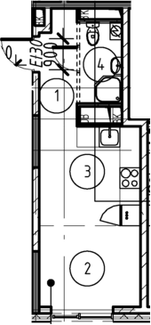 Студия, 22.2 м², 16/17 этаж, ЖК «Форевиль»