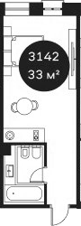 Квартира квартира, 32.72 м² в ЖК Резиденция Волна — фото 2