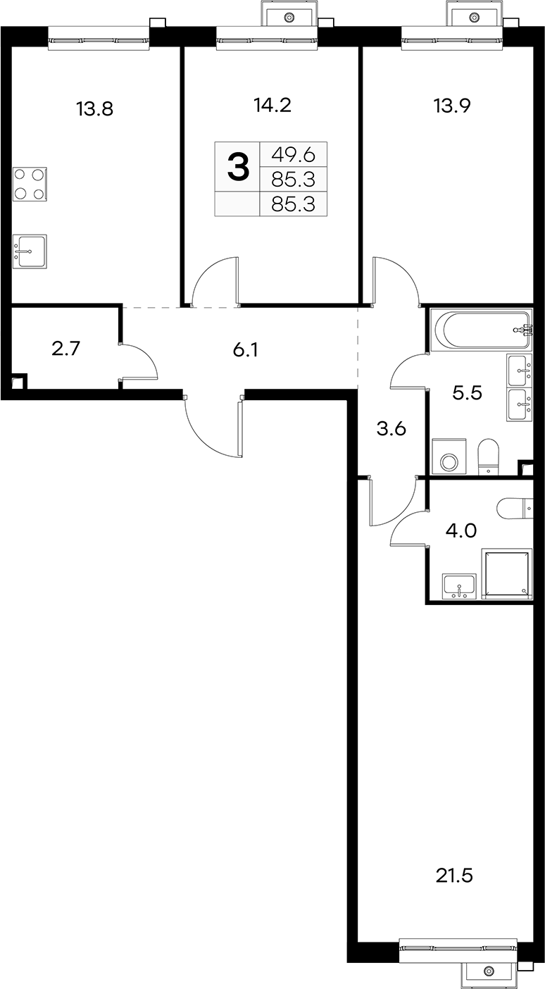 3-комн. Куркино 15