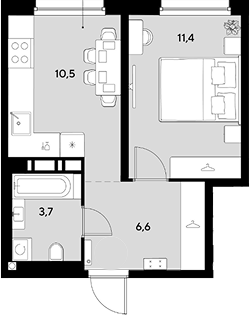 Продается 1-комн. квартира, 32.2 м²