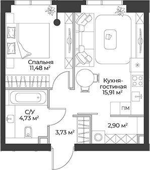 2-комн. Гранд Фили