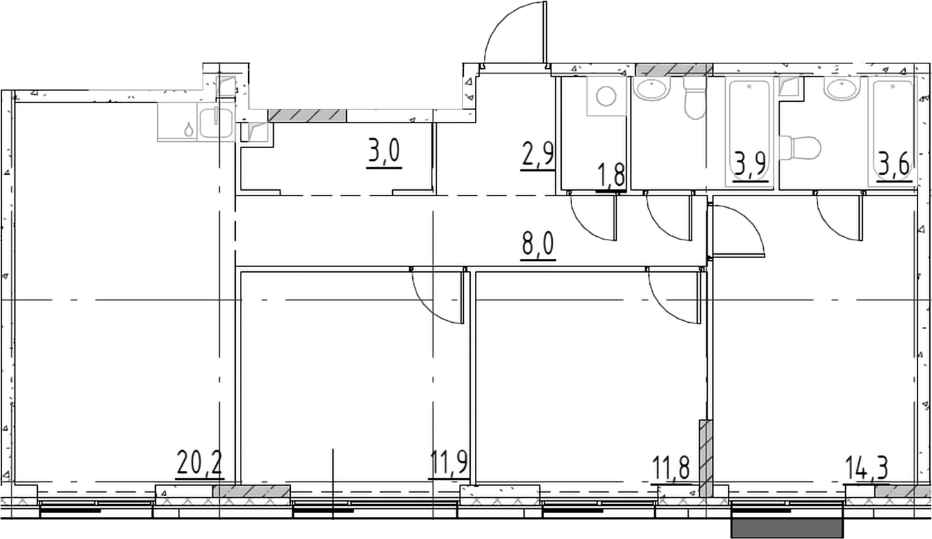 4+ комнаты, 81.4 м², 12/19 этаж, ЖК «Шагал»