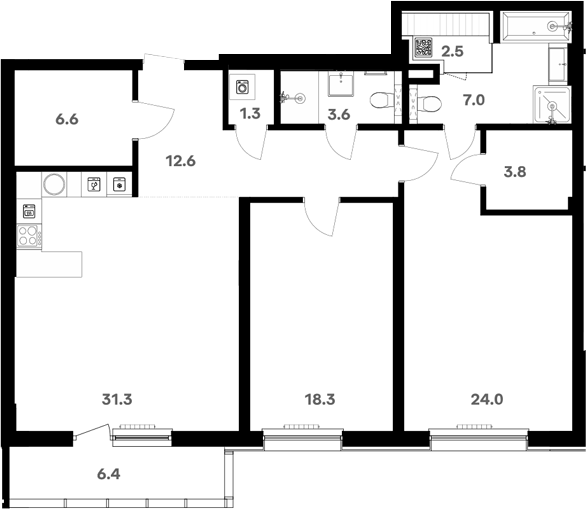 Студия, 114.18 м², 16/20 этаж, ЖК «RIVER HOUSE Щелково»