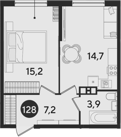 1-комн. квартира, 41 м² в ЖК Парк Победы — фото 2
