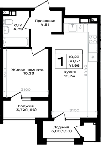 1-комн. ЮЖНО