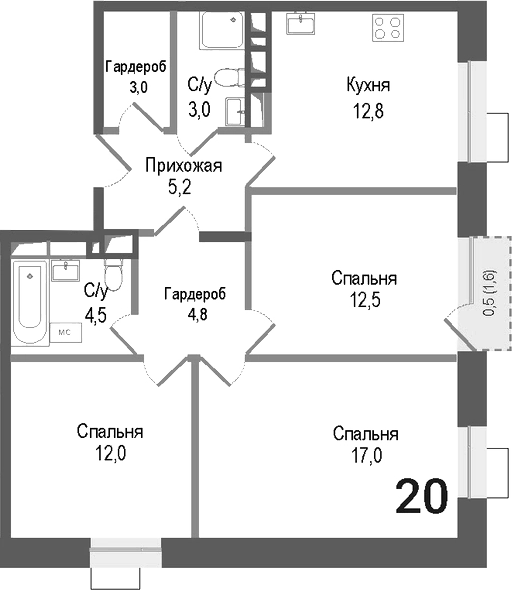 3-комн. Киноквартал
