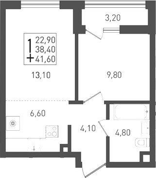 Продается 2-комн. квартира, 38.4 м²