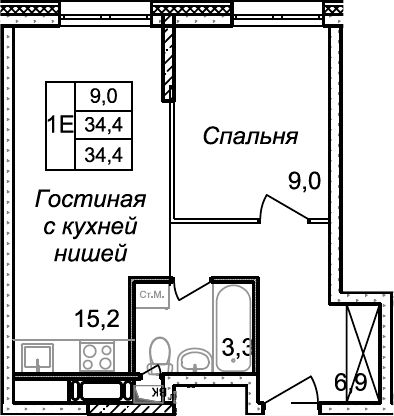 2-комн. Квартал Светлый