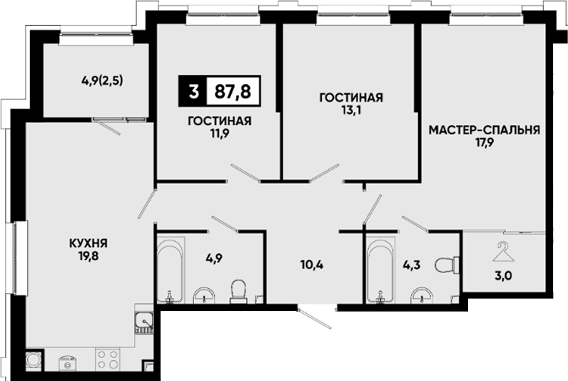 3-комн. Квартал на курорте Моя Легенда