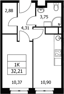 1-комн. Волковская 67