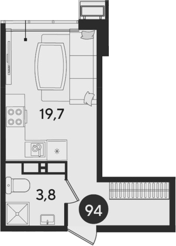 Студия квартира, 23.5 м² в ЖК Парк Победы — фото 2