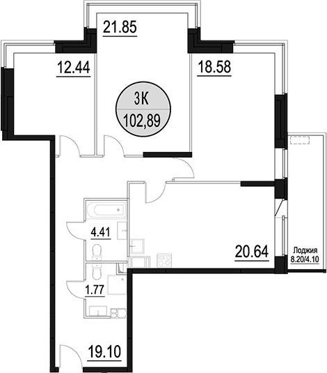 4-комн. Солнечный Парк