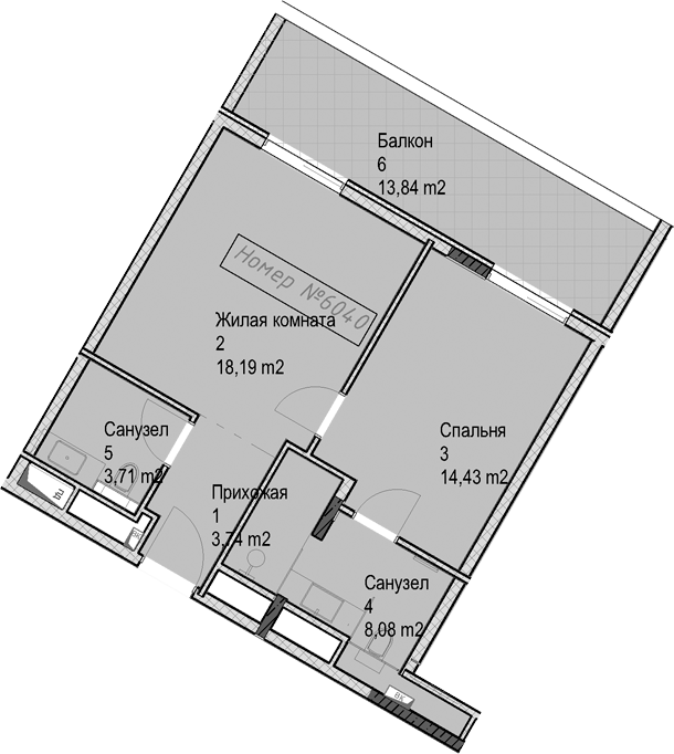 2-комн. квартира, 48.1 м² в ЖК Гостиничный комплекс Николай 1 — фото 2