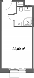 Студия, 22.09 м², 14/21 этаж, ЖК «Ситимикс»