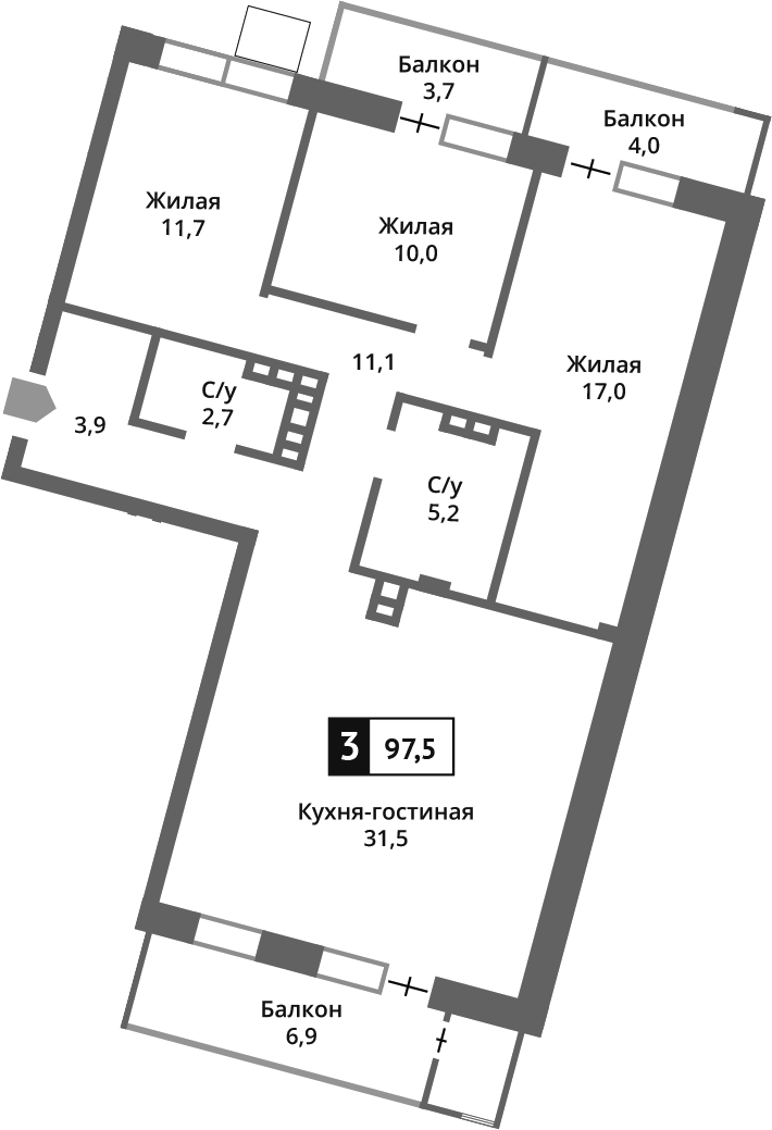4-комн. Отрада на реке