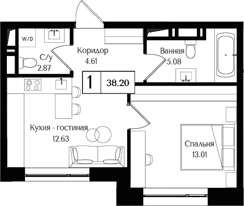 1-комн. Преображенская площадь
