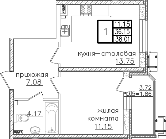 1-комн. Урал
