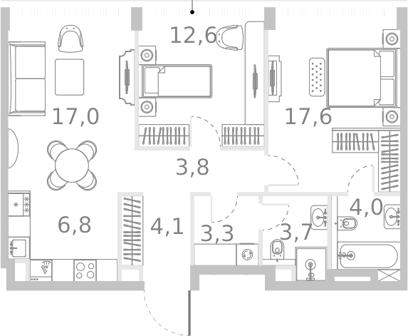 3-комн., 72.9 м², 36/46 этаж, ЖК «Ривер Парк Кутузовский»