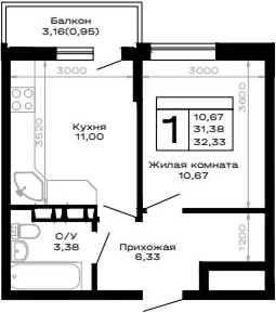 Продается 1-комн. квартира, 31.38 м²